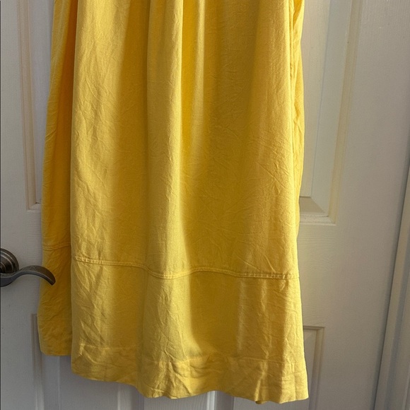 Free assembly yellow linen blend sleeveless swing dress XL - Picture 3 of 6